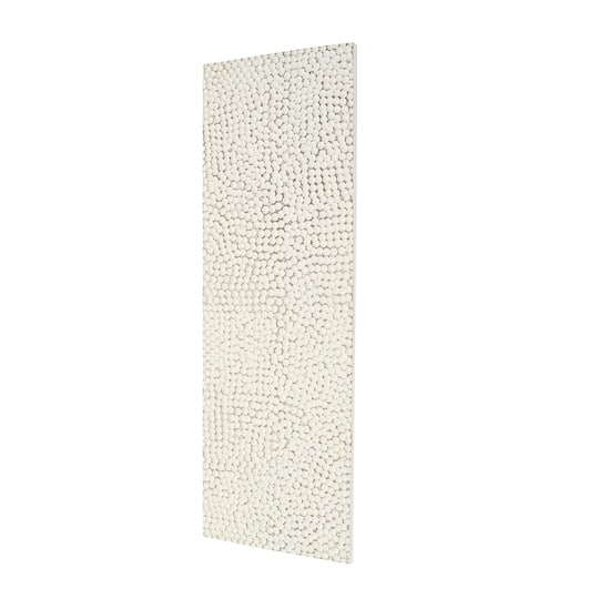 48" x 16" White Geometric Handmade Abstract Spotted Panel Wall Décor